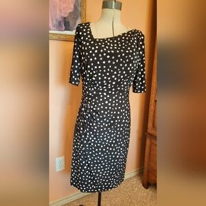 American Living Black and White Asymmetrical Sheath Dress